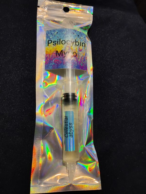 Psilocybin mycology syringe in package.| Psilocybin Myco